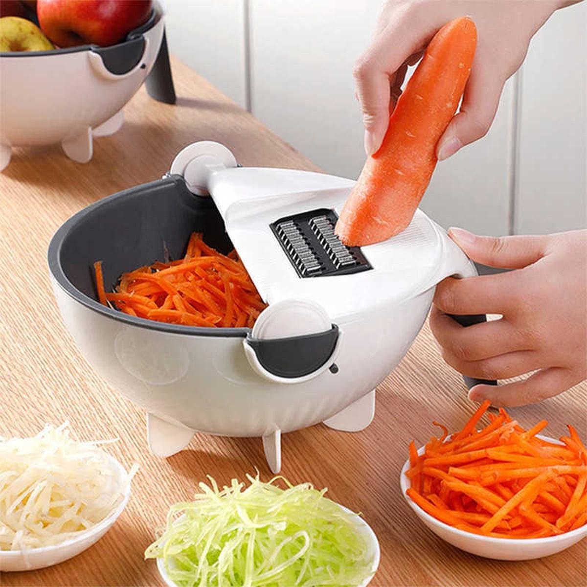 9-in-1 Multi-functional Rotate Vegetable Cutter Manual Slicer Fruit Cutter Mandoline Choppers Veggie Fruit Shredder