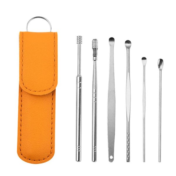 কান পরিষ্কার করার যন্ত্র Ear Cleaner Tools Stainless Steel With Lather Case
