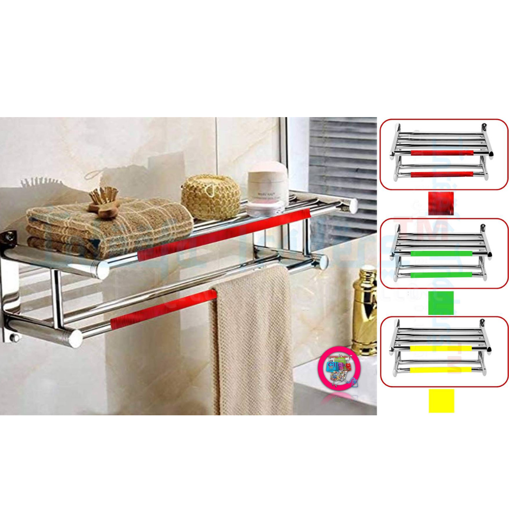 Wall Mounted Towel Racks Ra Wall Mounted Towel Rack Bathroom Hotel Rail Holder Storage Shelf Stainless Steel, Silver,towel holders bath,towel rack,bathroom shelves (1)