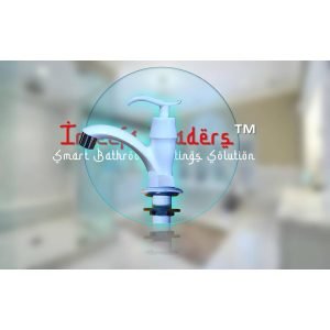 PVC Pillar Cock Wash Basin Tap with Modern Handle (White)
