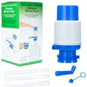 Manual Water Bottle Pump, Easy Drinking Water Pump, Easy Portable Manual Hand Press Dispenser Water Pump for Universal 2-5 Gallon Bottle Coolers (White/Blue)