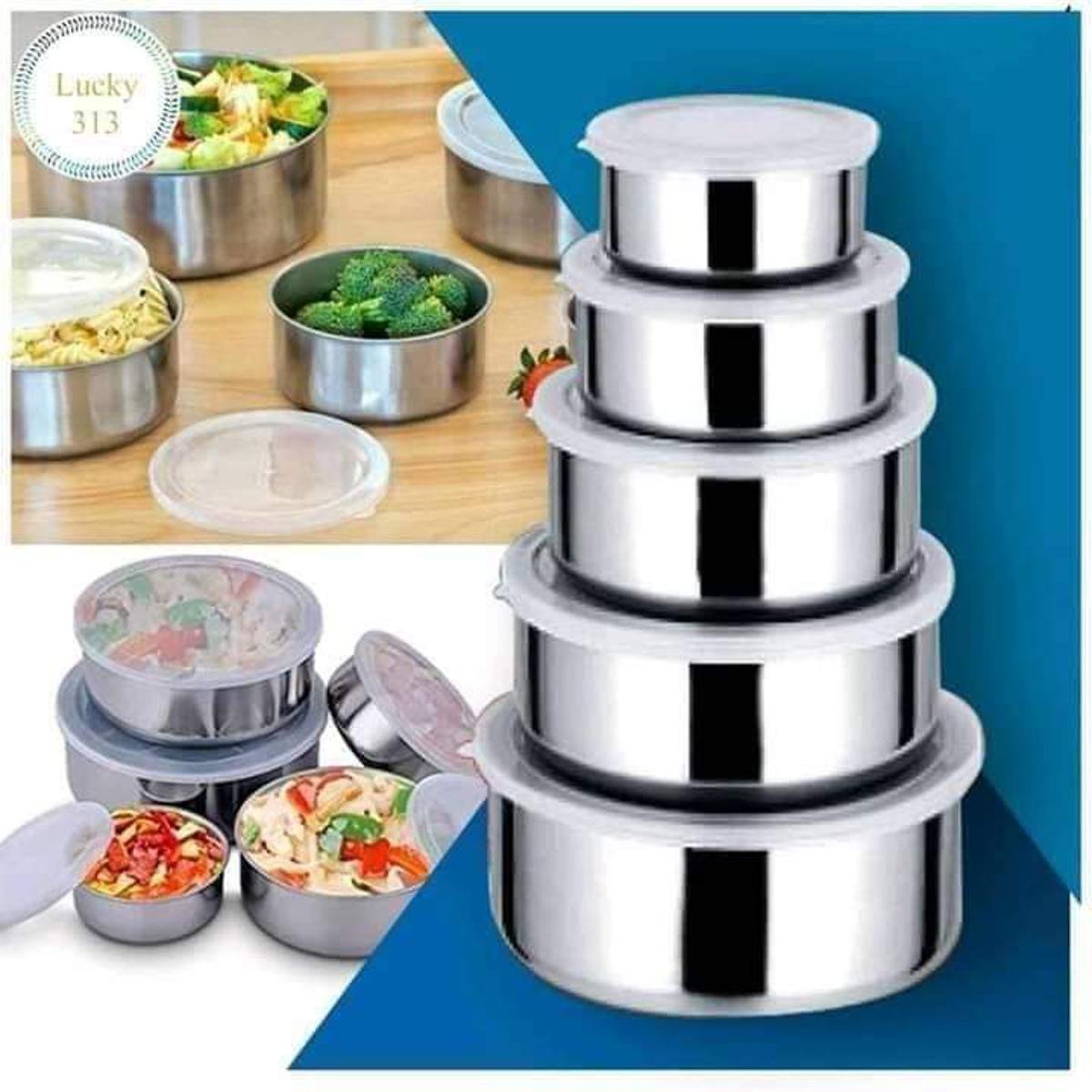 High Quality Stainless Steel 5Pcs Bowl Set/ (Lot Grain Storage Box)