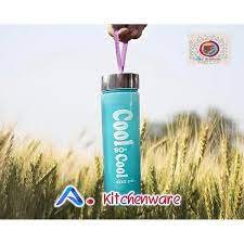 Inteefa Traders™ Slim Cool so-cool food grade Plastic Water Bottle-Thermo Steel cap Design Fancy Water Bottle for Girls Stylish Water Bottle for School, Gym, Office, Home-400 ml Random Color