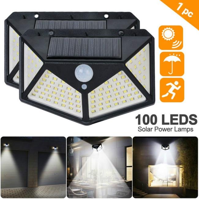 100 LED 4 Surface Solar Light 3 Modes 120 Degree Motion Sensor Solar Outdoor Waterproof Garden Light