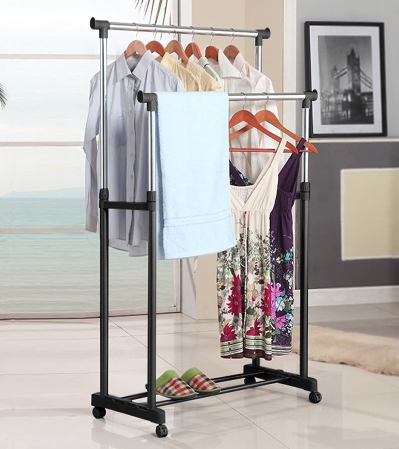 Double Pole Cloth Rack - Large Size