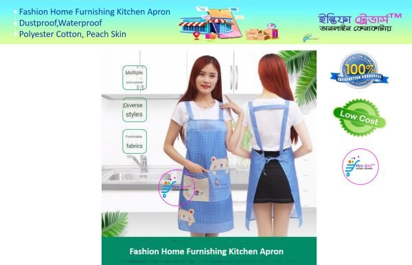 Fashion Home Furnishing Kitchen Apron Polyester Cotton, Peach Skin, Dustproof, Waterproof- China