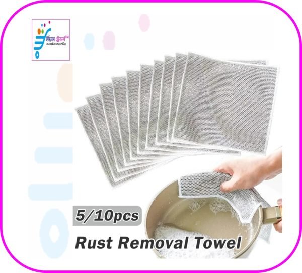Rust Removal Cleaning Cloth Kitchen Magic Dishwashing Towel Metal Steel Wire Cleaning Rag Microwave Stove Clean Tools Dish Cloth