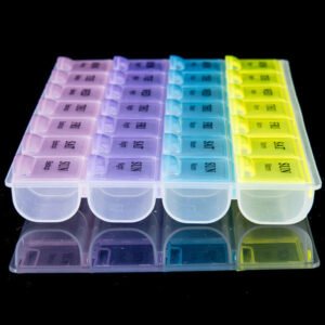 Pill Organizer with Weekly and Daily 3-Times-A-Day Compartments for Morning, Noon, Night - BPA-Free, Portable and Travel Friendly 7 Days 21/28 Slots Pill Box