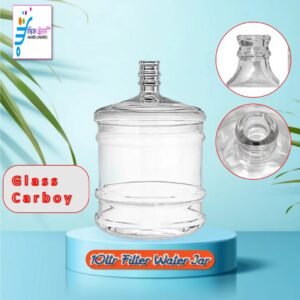 Water Dispenser Bottle Filters Drinking Water Bottle/Water Jar/Container/Can-for Home Office School Collage Hospital Multipurpose (Clear white transparent color - 10 Liters 3 Gallon-WholeSale (Pack of 10pcs)