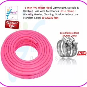 1 Inch PVC Water Pipe| Lightweight, Durable & Flexible| Hose with Accessories Hose Adapter| Watering Garden, Cleaning, Outdoor-Indoor Use (Random Color) 10 /20/30 foot