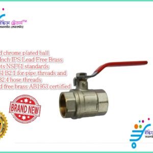 Brass Ball Valve , 1/2 Inch NPT Female Threaded Ball Valve - 600 WOG Full Port Forged Brass Body, US Standard Heavy-Duty Water Shut Off Valve (Pack of 1)