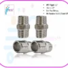 4PCS Nipple 1/2" Male x 1/2" Male Pipe Fittings, 304 Stainless Steel 1/2 inch NPT Male Threaded Pipe Adapter Fittings Equal Nipples Connectors, Male Straight Connector Pipe Fitting