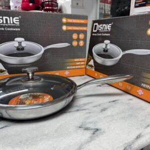 Disnie Stainless Steel Honeycomb Frying Pan Non-Stick Pan with Stainless Steel Handle Stay Cool Non Toxic Dishwasher and Oven Safe Suitable for All Hob Types