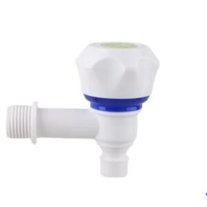 Plastic Water Tap Hose Bib Cock Garden Bibcock 1/2" PVC white blue