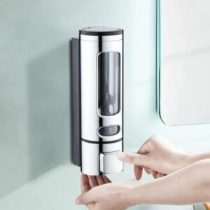 Wall Mounted Liquid Soap Dispenser Bathroom Soap Dispenser Liquid Soap Pump Bathroom Shower Shampoo Soap Pot Touch Soap Dispenser( Golden, Black And White Color) - Brush Holder