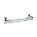 Multi-Purpose Wall Hung (Frosted) Glass Front Bathroom Shelf with Wall Brackets, Storage Holder