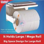 Toilet paper holder Bathroom Toilet Towel Paper Holder Phone Holder Wall Mount WC Rolhouder Paper Holder With Shelf Towel Rack Tissue Boxes Black Toilet paper roll holder (Size : Silver)