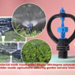 4 points external tooth round wheel Plastic 360-degree automatic rotating butterfly sprinkler nozzle agricultural watering garden nursery lawn maintenance