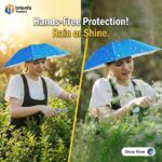 1PC Umbrella Hat Windproof Fishing Head Wearing Sunshade Rain Gear Outdoor Folding Portable Umbrella Camping Beach Head Hats