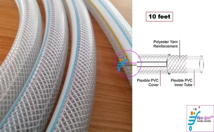 0.5 Inch PVC Flexible Clear Fiber Braid Hose with 3 Pcs Quick Connectors Set - Image 12