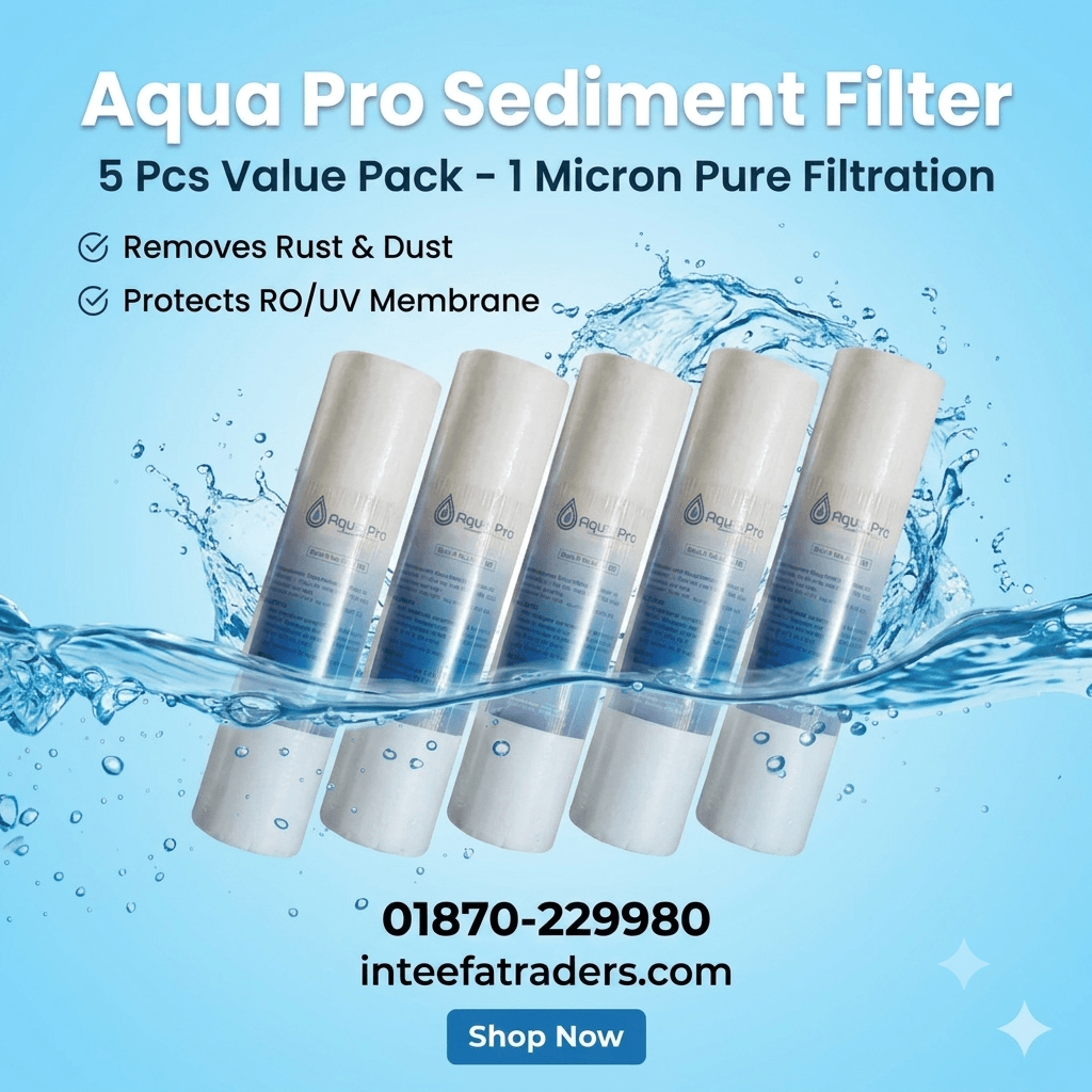 filter-PP 10 inch PP Sediment Filter | 1 Micron Pre-Filter for Water Purifier- (5 pcs pack) - Image 1