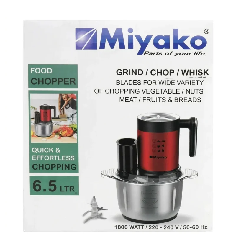 Miyako 6.5L Electric Food Chopper 1800W with stainless steel bowl