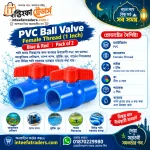 1 Inch PVC Ball Valve Female Thread Blue Red Pack of 2